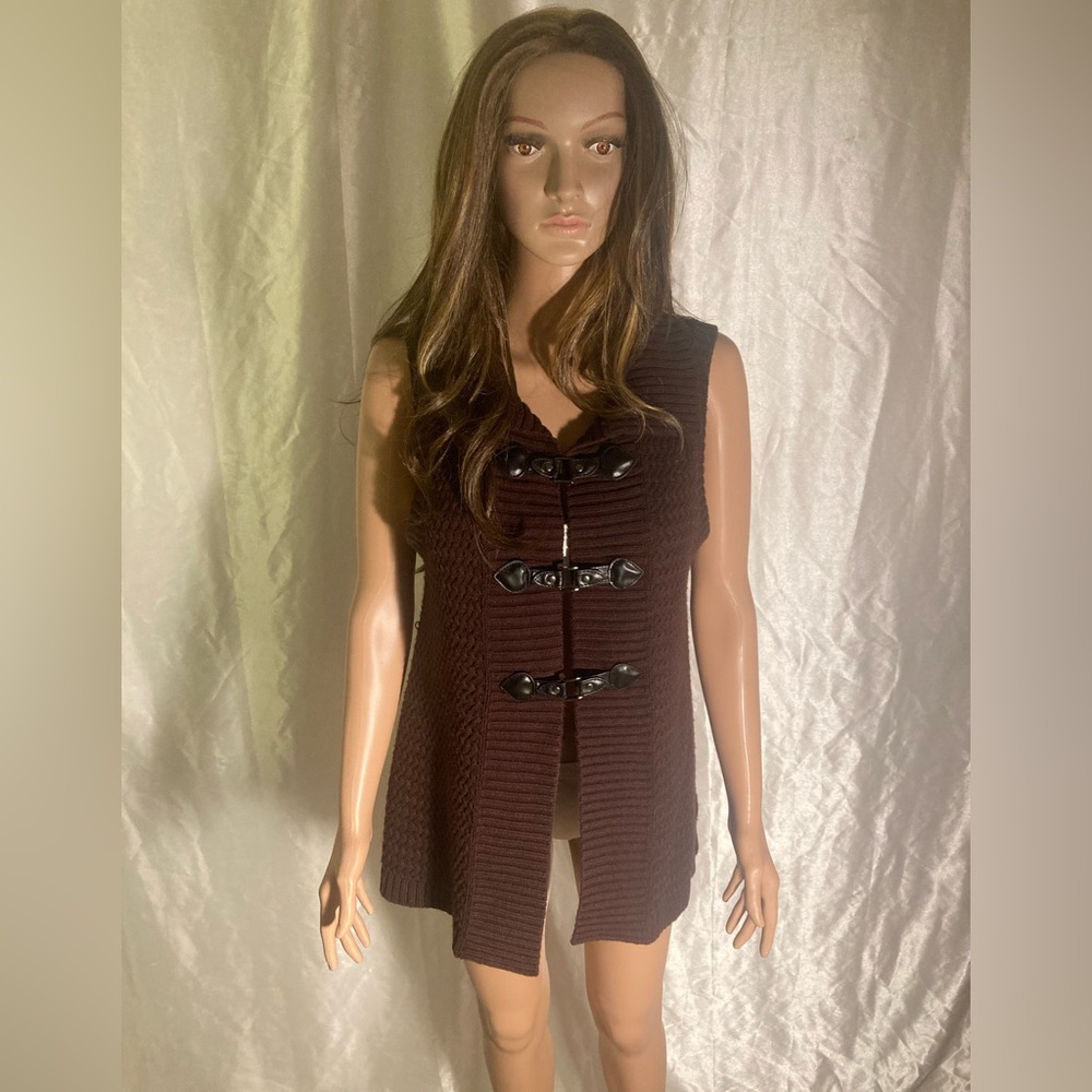 Brown Sleeveless Vest Sweater